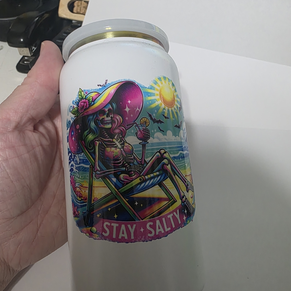 Colorful Skeleton Beach Tumbler